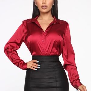 Smooth Talkin’ Button down top -  FASHIONNOVA